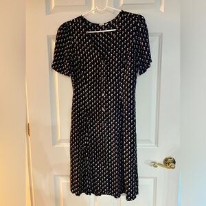 Gap size 2 button up navy blue midi dress